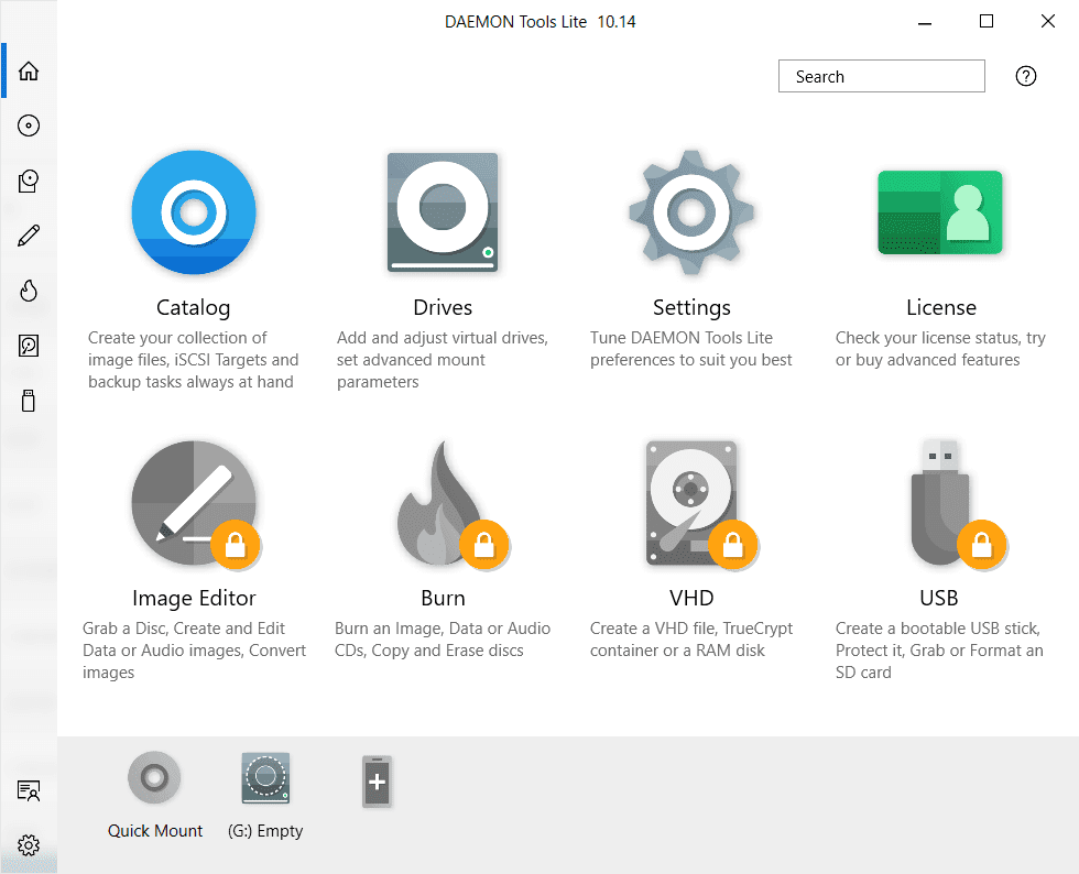 DAEMON Tools Lite Main Interface Screenshot