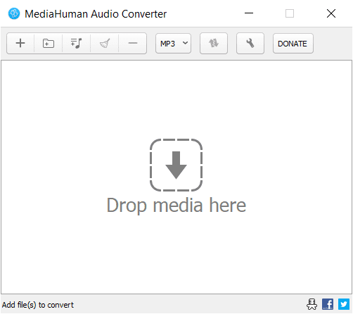 MediaHuman Audio Converter Main Interface Screenshot