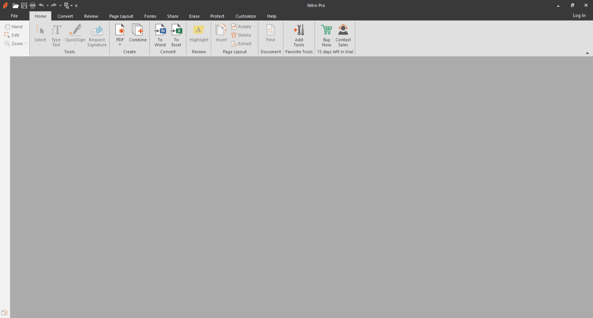 Nitro Pro Main Interface Screenshot