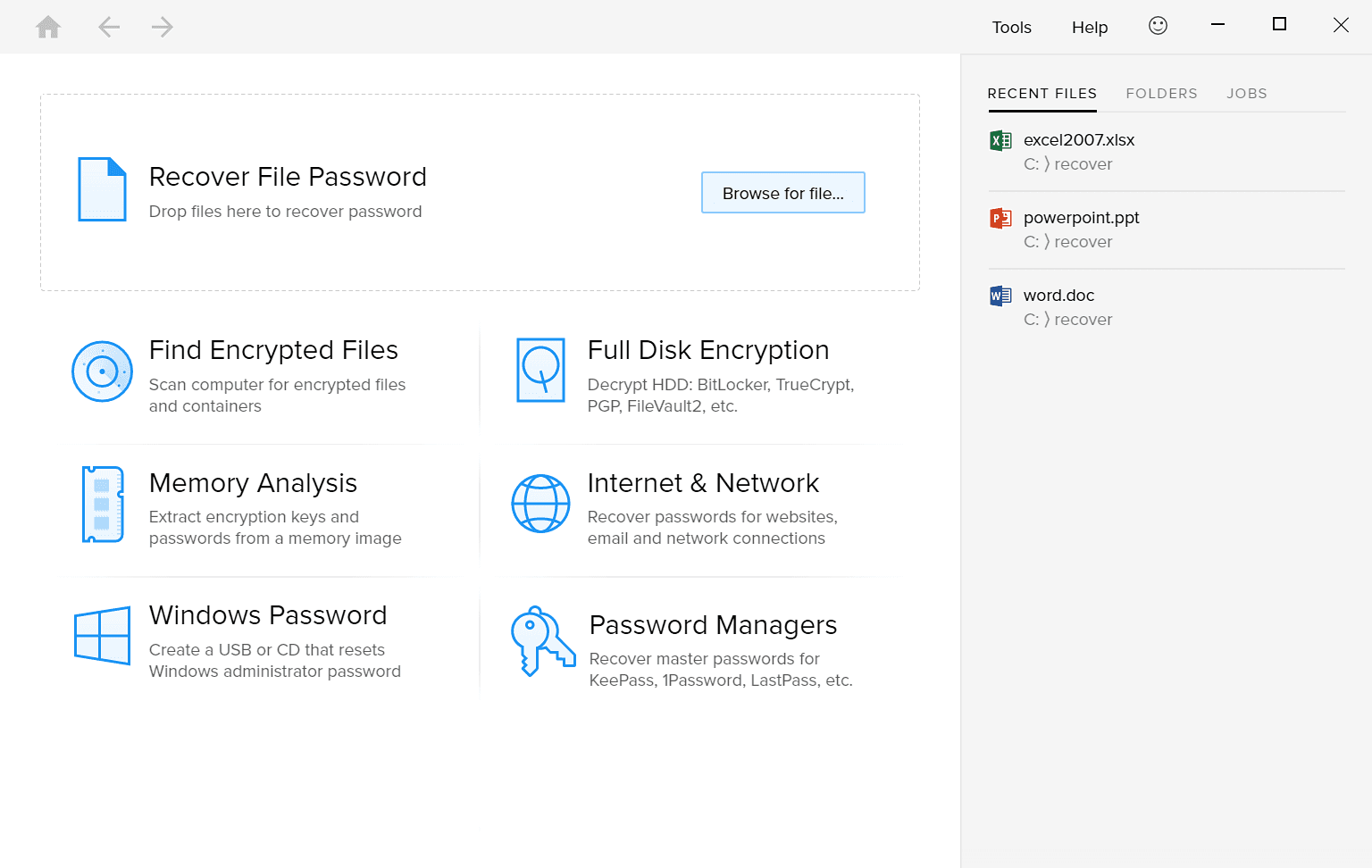 Passware Kit Business Main Interface Screenshot