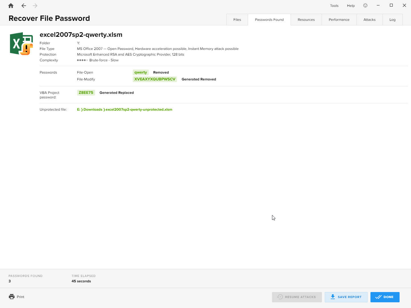 Passware Kit Recover File Password Screenshot