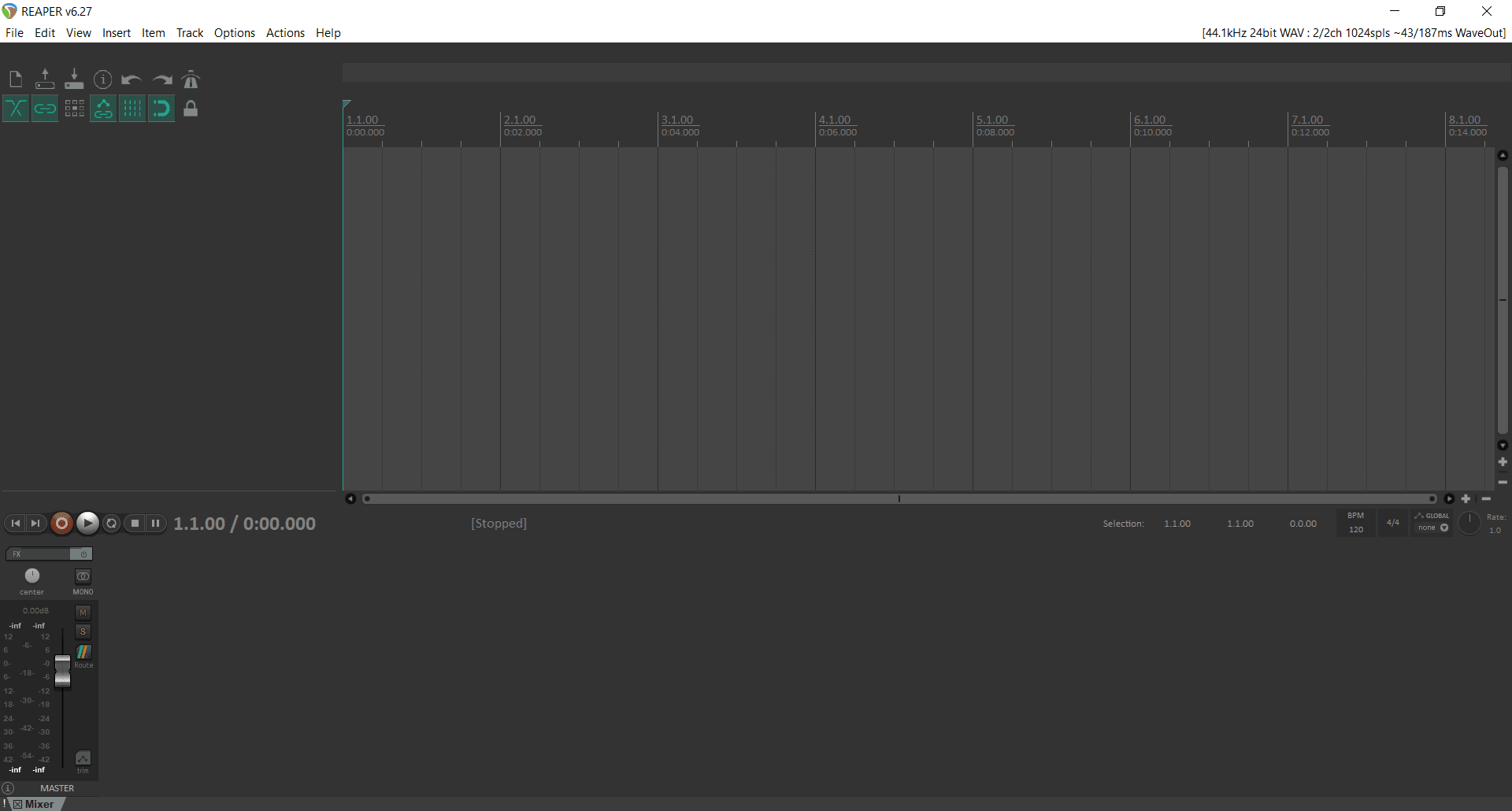 REAPER Main Interface Screenshot
