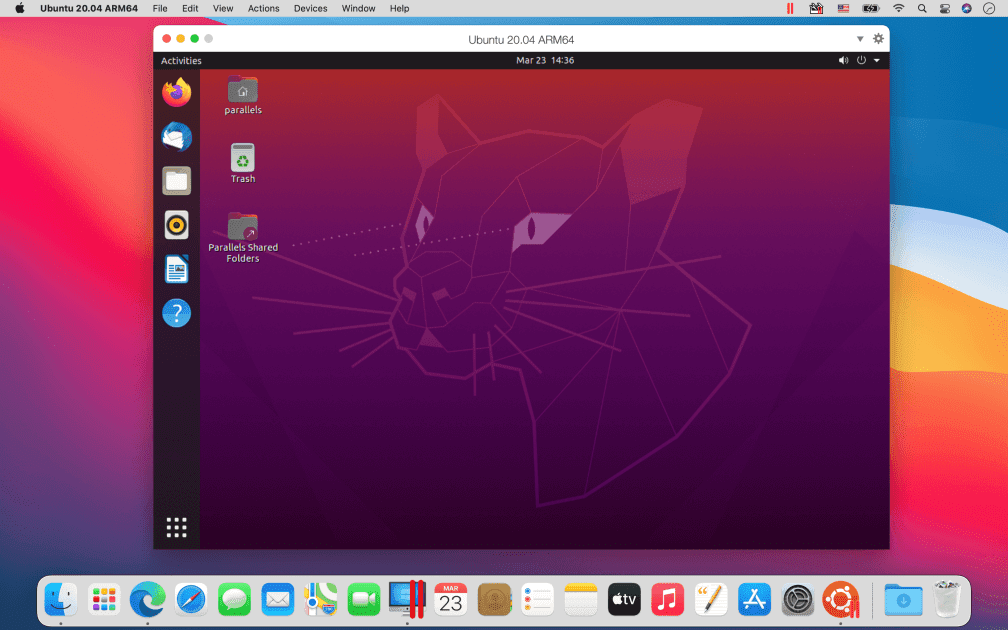 Ubuntu running in Parallels Desktop on a M1 Mac